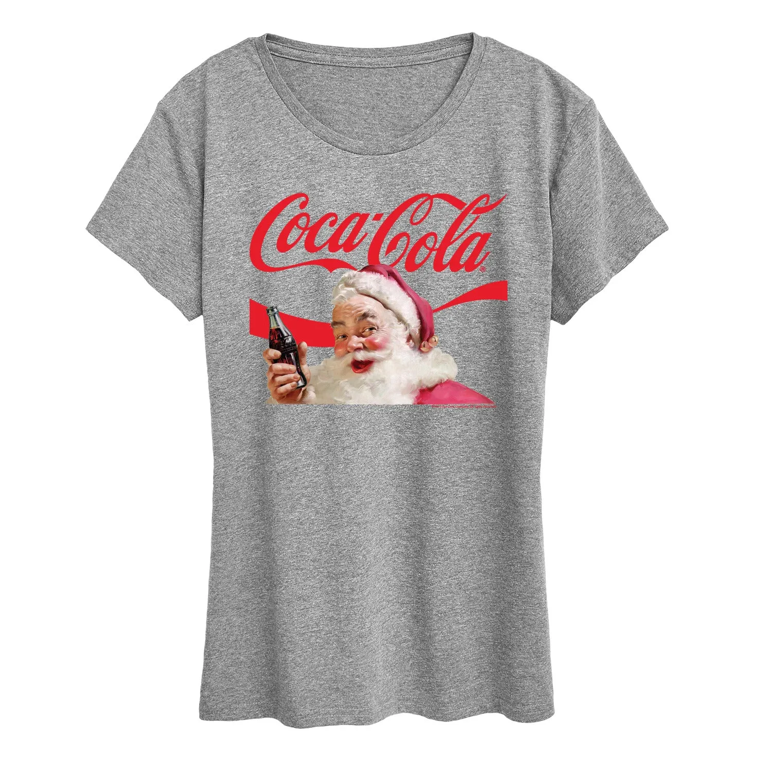 Coca-Cola - Santa Closeup - Women's Short Sleeve Graphic T-Shirt sold by Zulily product image thumbnail 4