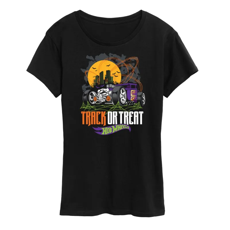 Hot Wheels - Halloween - Trick Or Treat Spider Webs - Women's Short Sleeve Graphic T-Shirt sold by Zulily