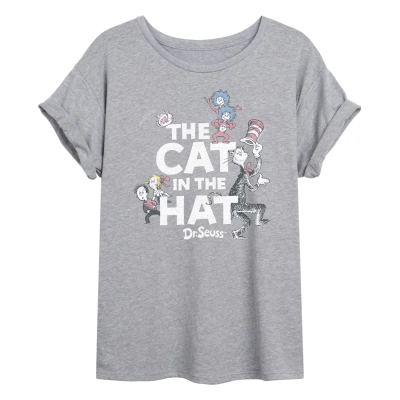 Dr. Seuss - Cat In Hat Tonal - Women's Oversized Graphic T-Shirt sold by Zulily
