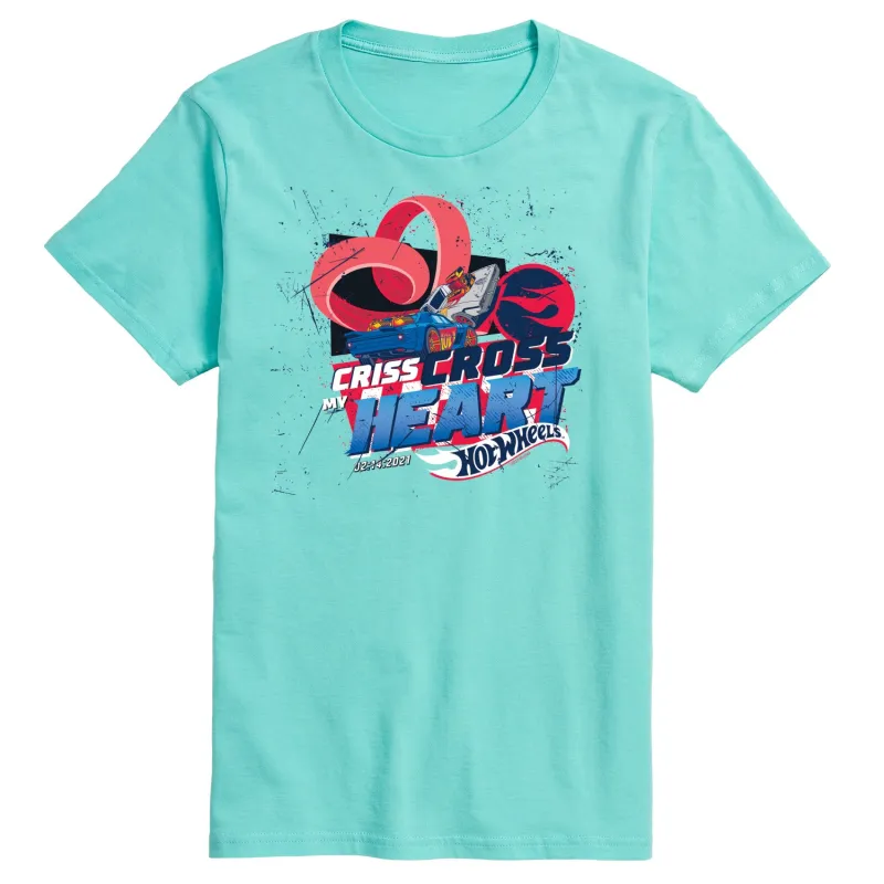 Hot Wheels - Criss Cross Heart - Men's Short Sleeve Graphic T-Shirt sold by Zulily