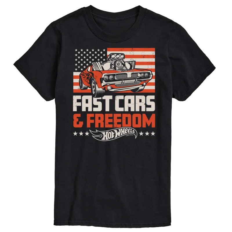Hot Wheels - Fast Cars And Freedom - Usa - Men's Short Sleeve T-Shirt sold by Zulily