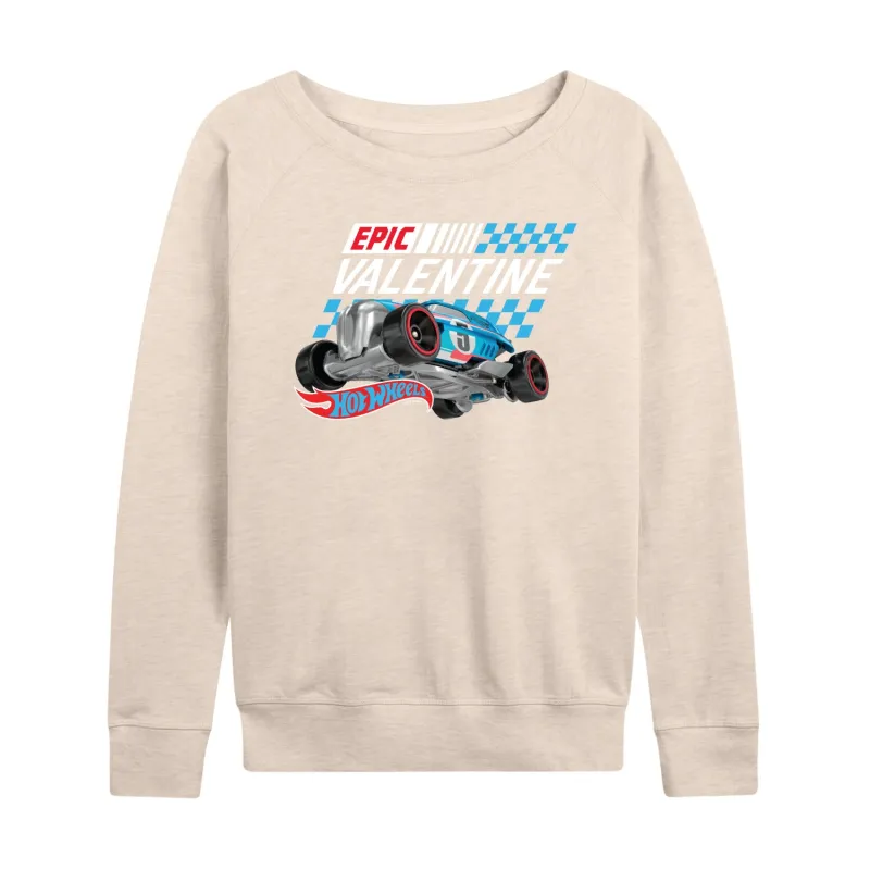 Hot Wheels - Valentine's Epic - Ladies French Terry Long Sleeve Shirt sold by Zulily