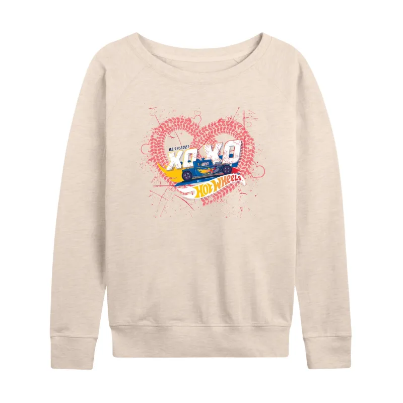 Hot Wheels - XOXO Heart - Ladies French Terry Long Sleeve Shirt sold by Zulily