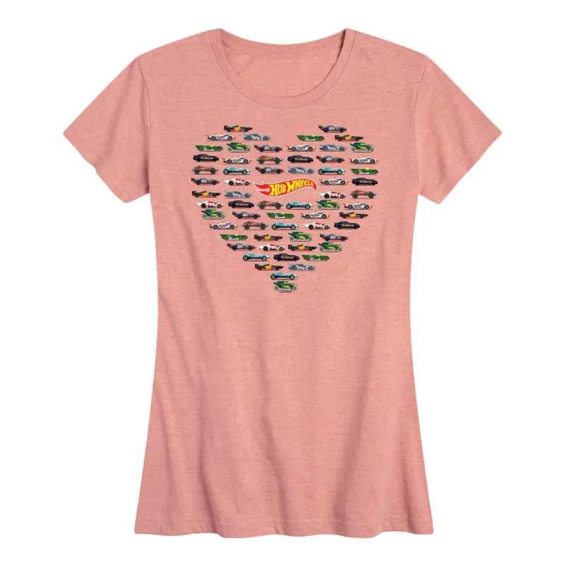 Hot Wheels - Valentine's Hot Wheels Heart - Women's Short Sleeve Graphic T-Shirt made by Zulily