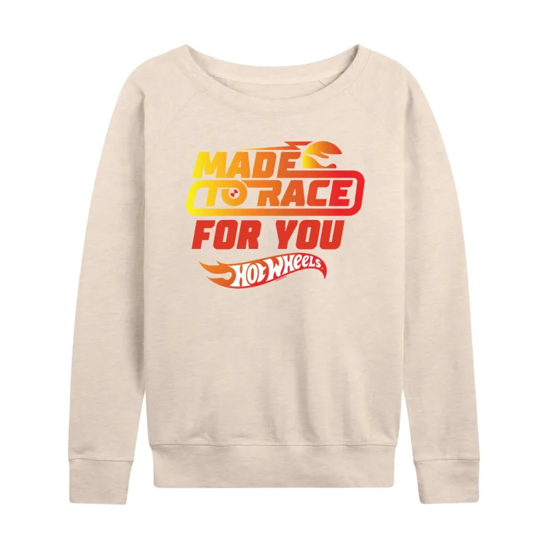Hot Wheels - Valentine's Made to Race - Ladies French Terry Long Sleeve Shirt sold by Zulily