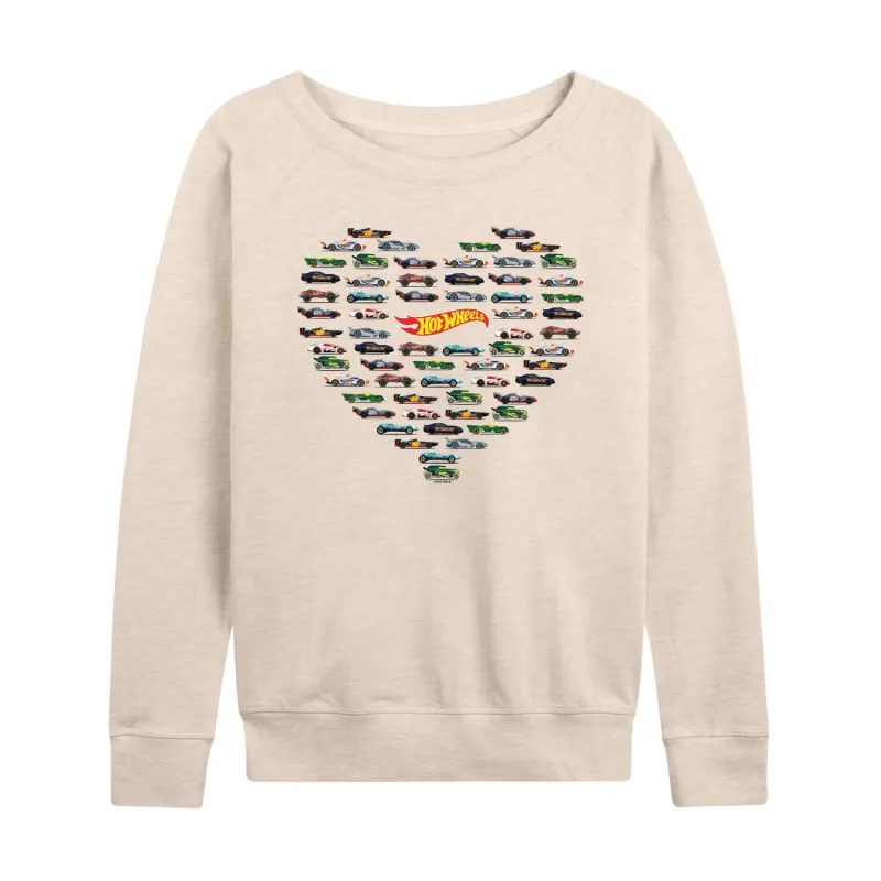 Hot Wheels - Valentine's Hot Wheels Heart - Ladies French Terry Long Sleeve Shirt sold by Zulily