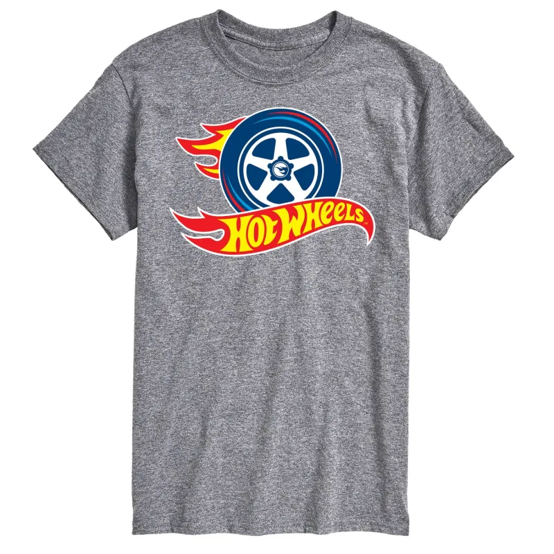 Hot Wheels - Flaming Tire Logo - Men's Short Sleeve T-Shirt sold by Zulily