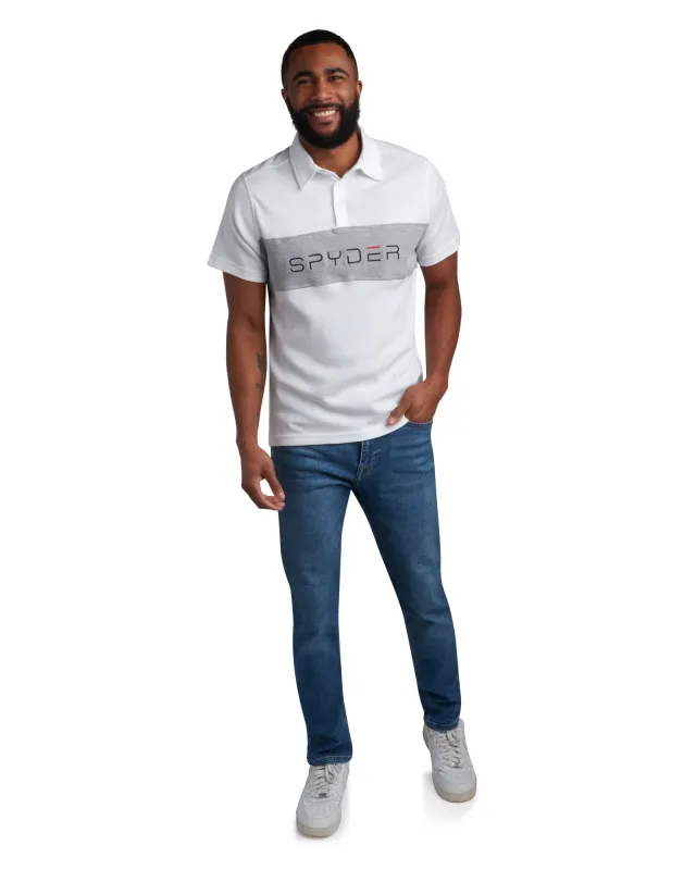 Spyder Men's Short Sleeve Interlock Color Block - White made by Spyder