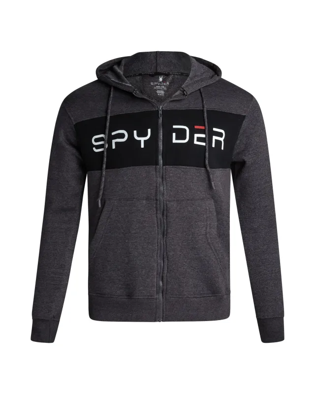 Spyder Men's Color Block Fleece Hoodie - Charcoal Heather sold by Zulily