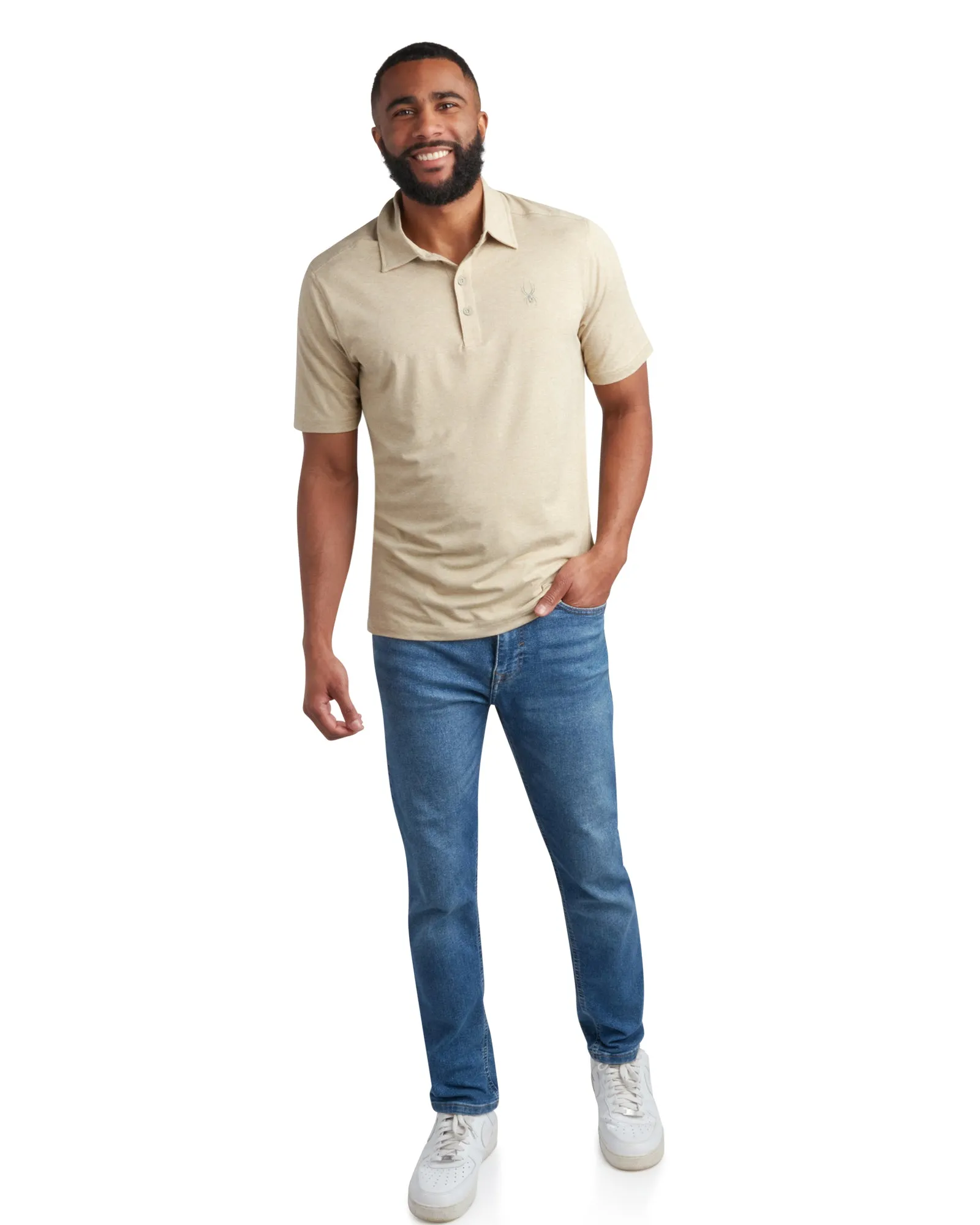 Spyder Men's Short Sleeve Jersey - Stone sold by Zulily