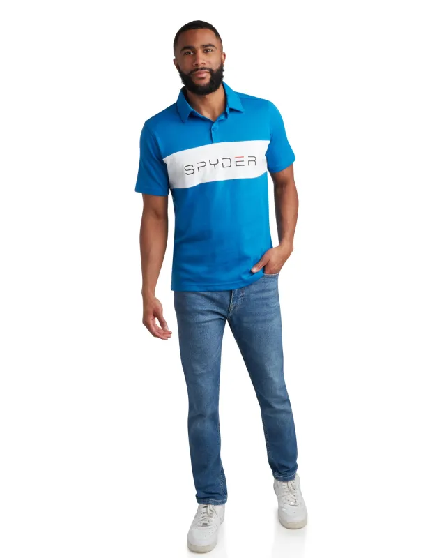 Spyder Men's Short Sleeve Interlock Color Block - Cobalt made by Spyder
