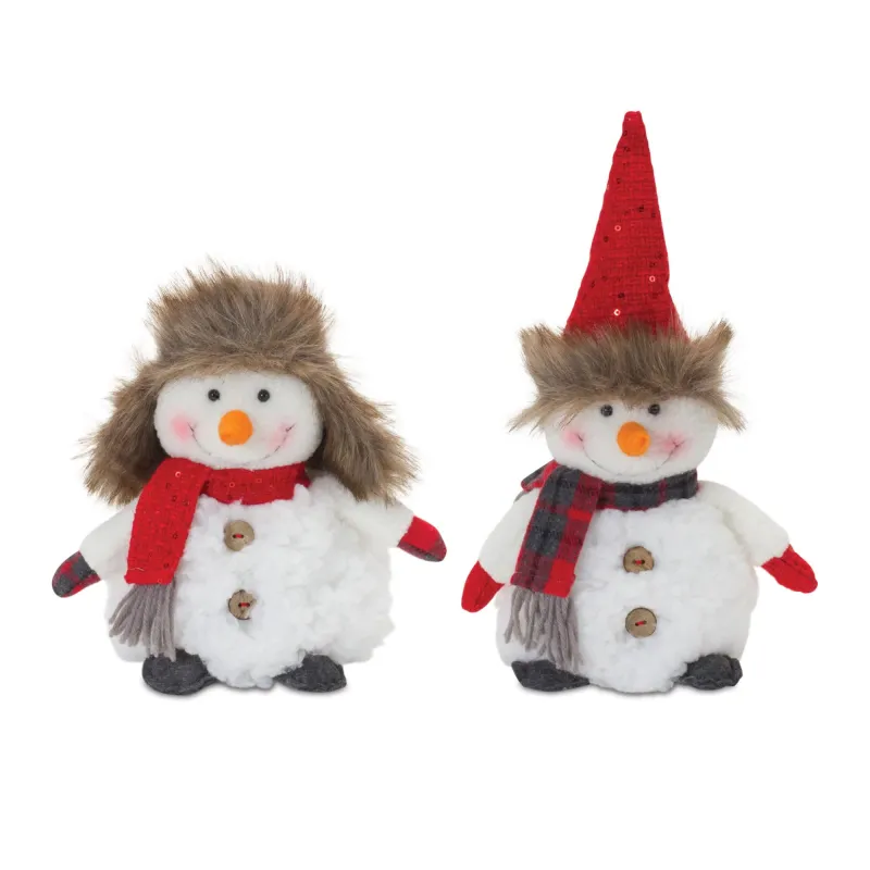 Melrose International Plush Snowman with Hat and Scarf (Set of 2) sold by Zulily