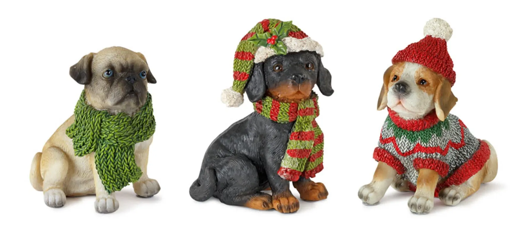 Melrose International Winter Dog Figurine with Hat and Scarf Accent (Set of 12) sold by Zulily