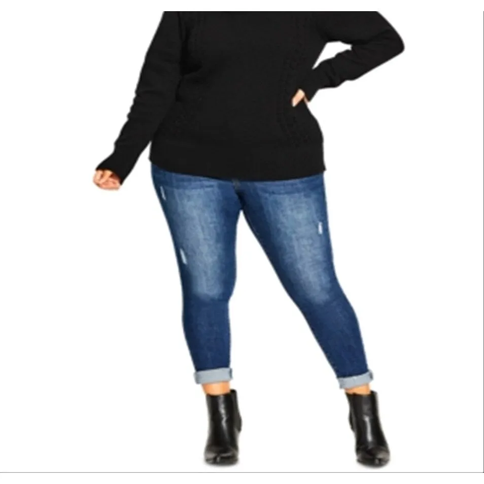 City Chic Women's Cowlneck Sweater Black Size Petite Small sold by Zulily product image thumbnail 3