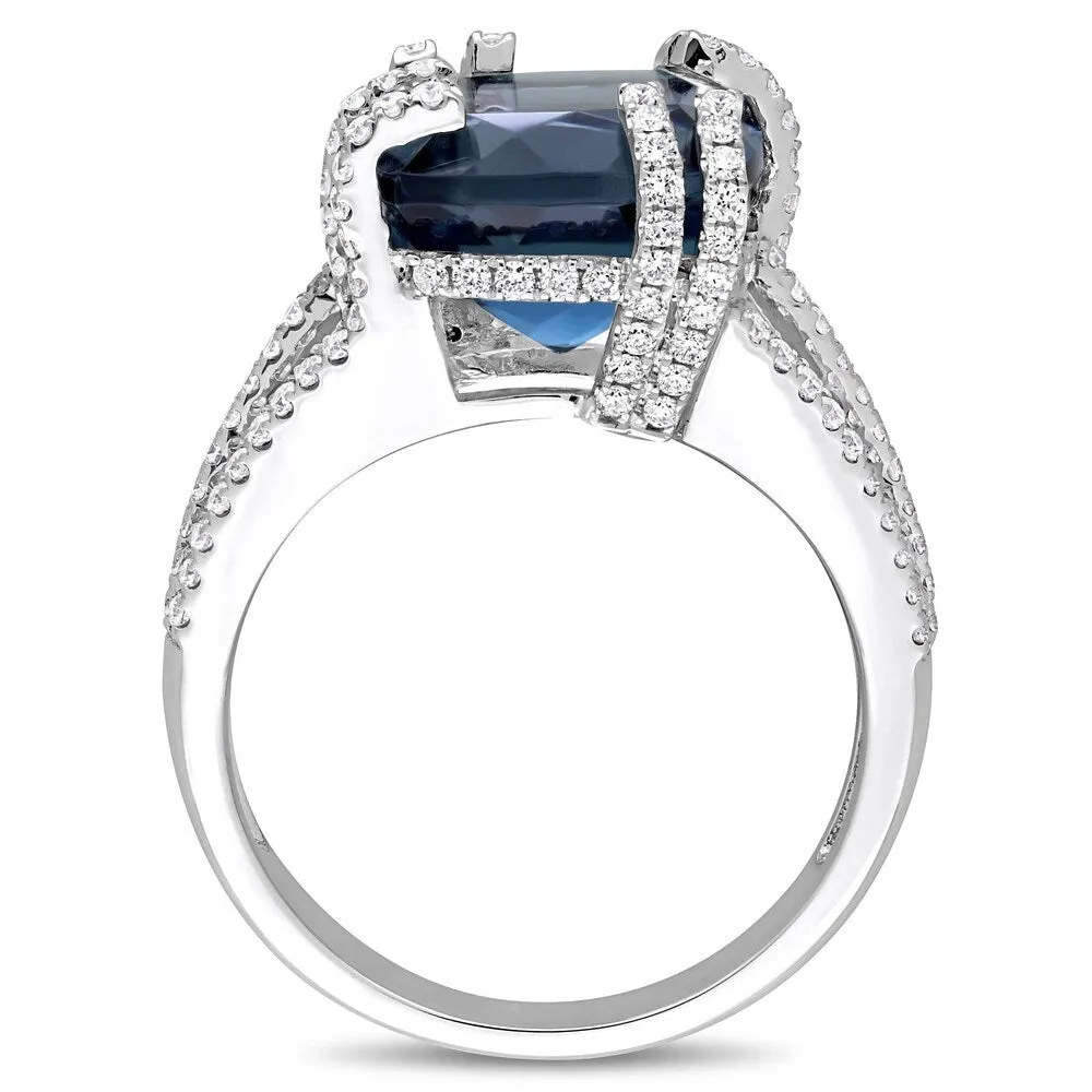 Miadora Signature Collection 14k White Gold London-Blue Topaz & 3/4ct TDW Diamond Split Shank Cockta - Blue sold by Zulily product image thumbnail 3