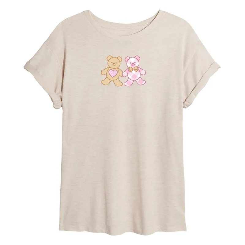 Instant Message - Bear Patches - Women's Oversized Graphic T-Shirt sold by Zulily