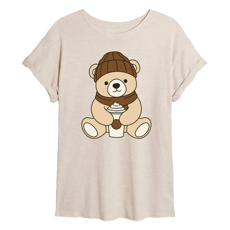 Instant Message - Coffee Bear - Women's Oversized Graphic T-Shirt sold by Zulily
