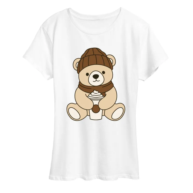 Instant Message - Coffee Bear - Women's Short Sleeve Graphic T-Shirt made by Zulily