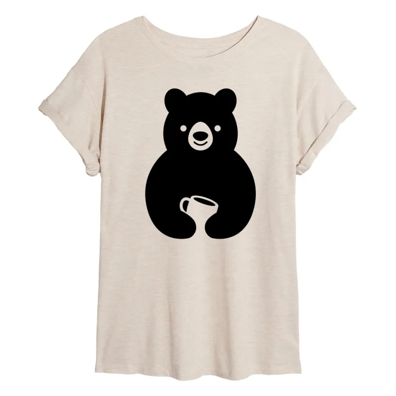 Instant Message - Coffee Bear - Women's Oversized Graphic T-Shirt sold by Zulily