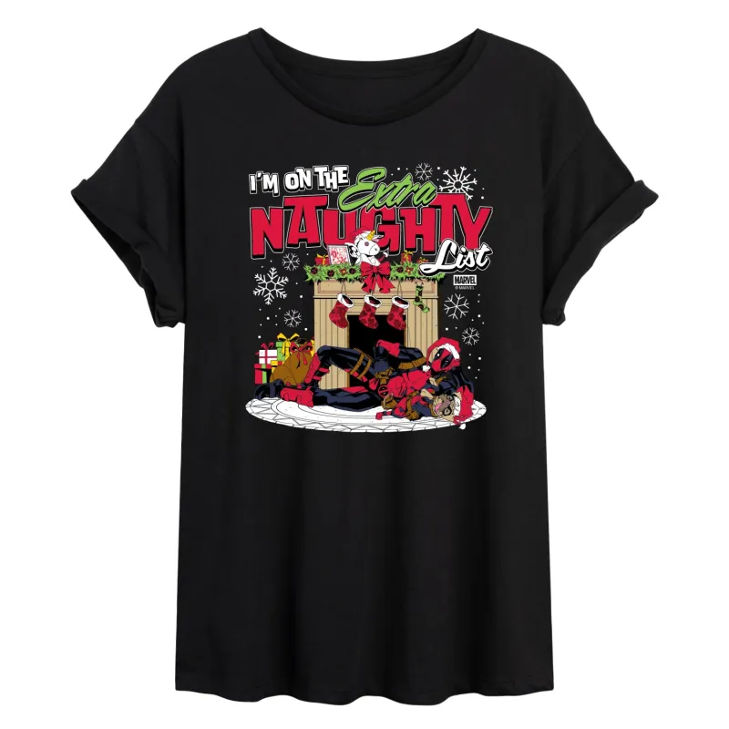 Marvel - Deadpool Extra Naughty - Women's Oversized Graphic T-Shirt sold by Zulily