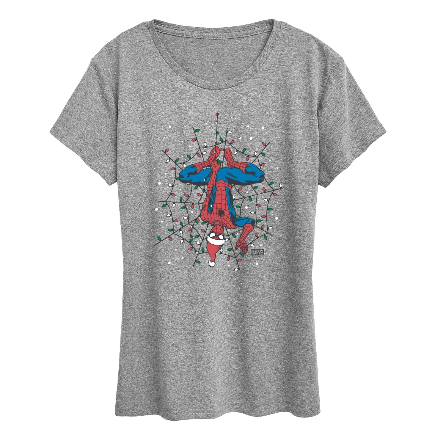 Marvel - Holiday Lights Spider Man - Women's Short Sleeve Graphic T-Shirt sold by Zulily product image thumbnail 2