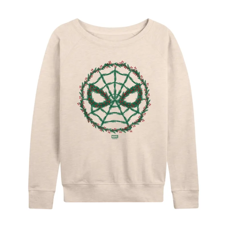 Marvel - Spider Man Wreath - Women's French Terry Long Sleeve Pullover made by Marvel