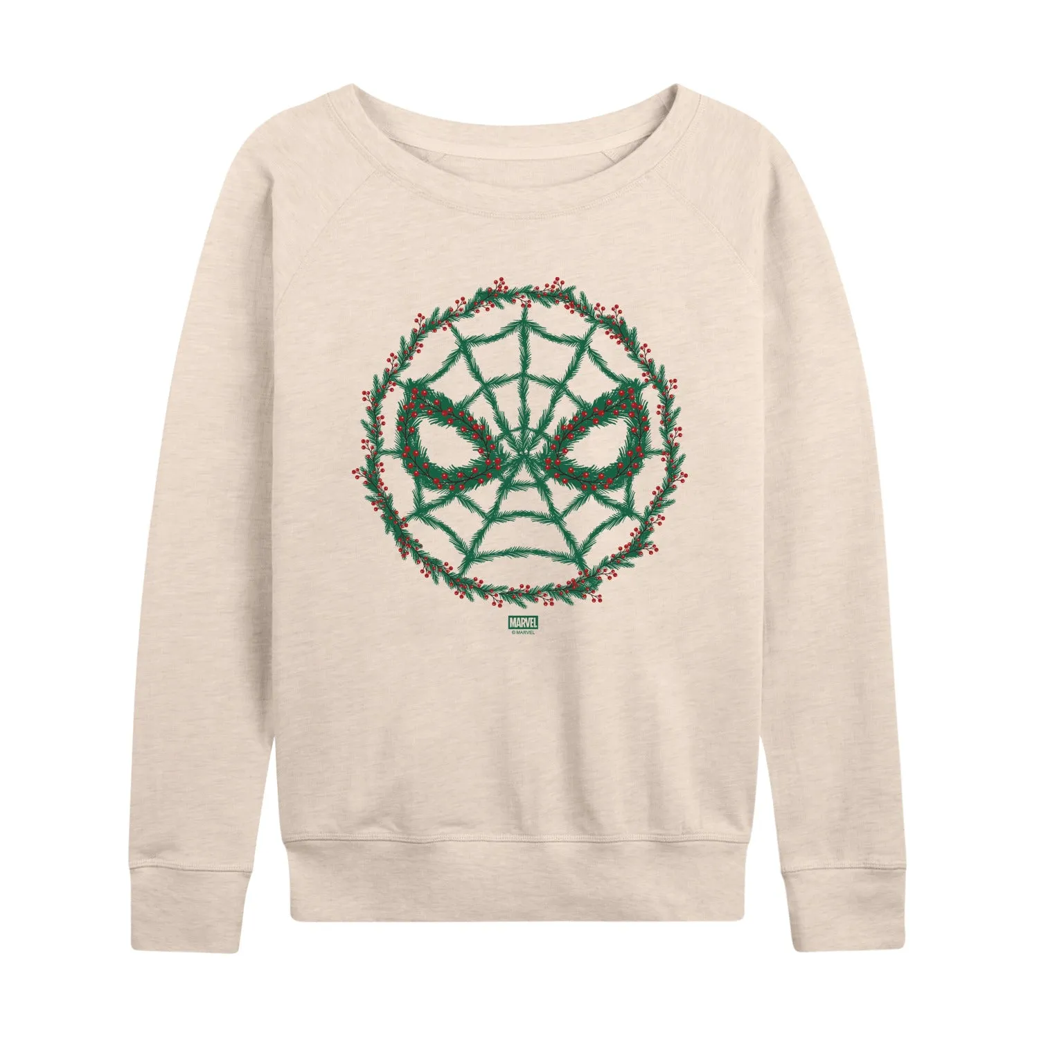 Marvel - Spider Man Wreath - Women's French Terry Long Sleeve Pullover sold by Zulily