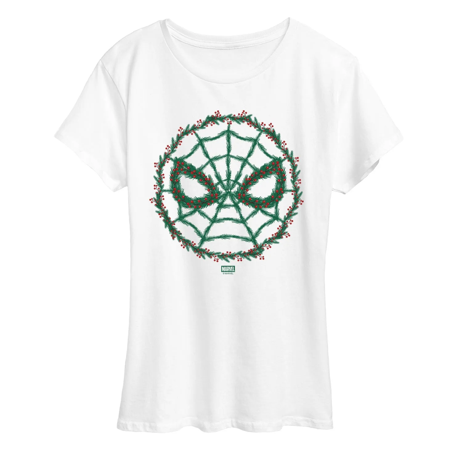 Marvel - Spider Man Wreath - Women's Short Sleeve Graphic T-Shirt sold by Zulily product image thumbnail 3