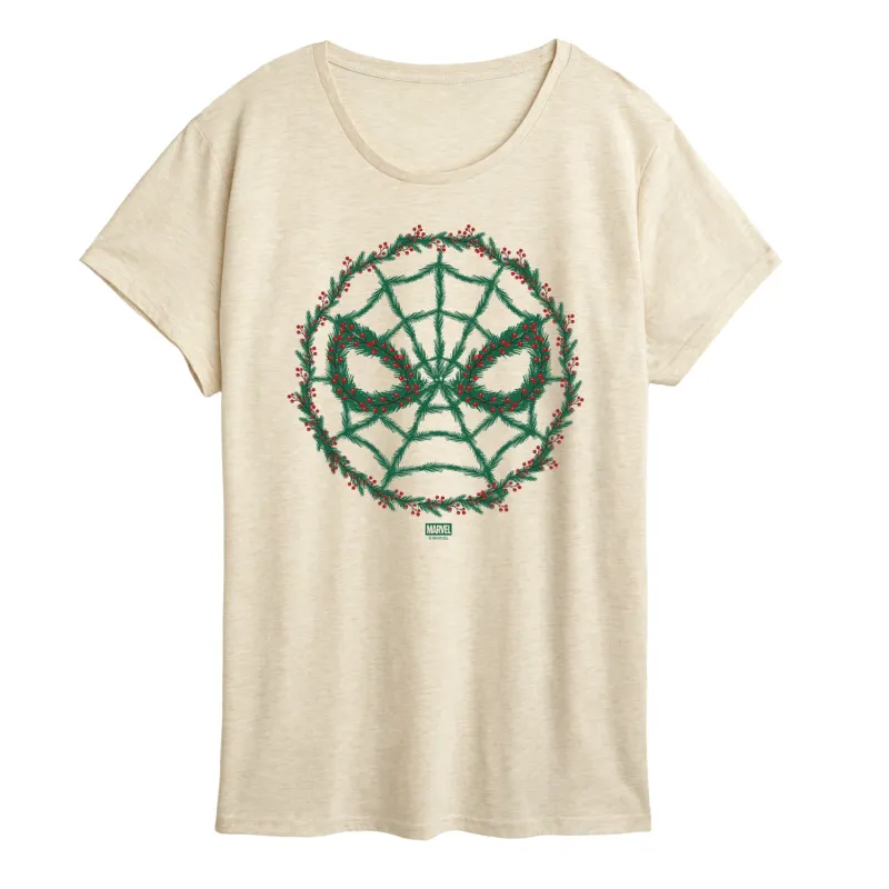 Marvel - Spider Man Wreath - Women's Short Sleeve Graphic T-Shirt sold by Zulily