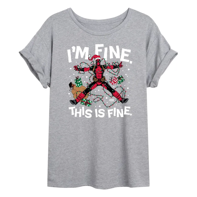 Marvel - Im Fine Deadpool - Women's Oversized Graphic T-Shirt sold by Zulily