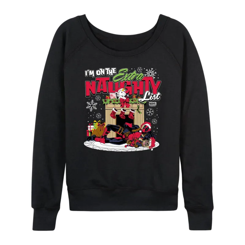 Marvel - Deadpool Extra Naughty - Women's French Terry Long Sleeve Pullover sold by Zulily