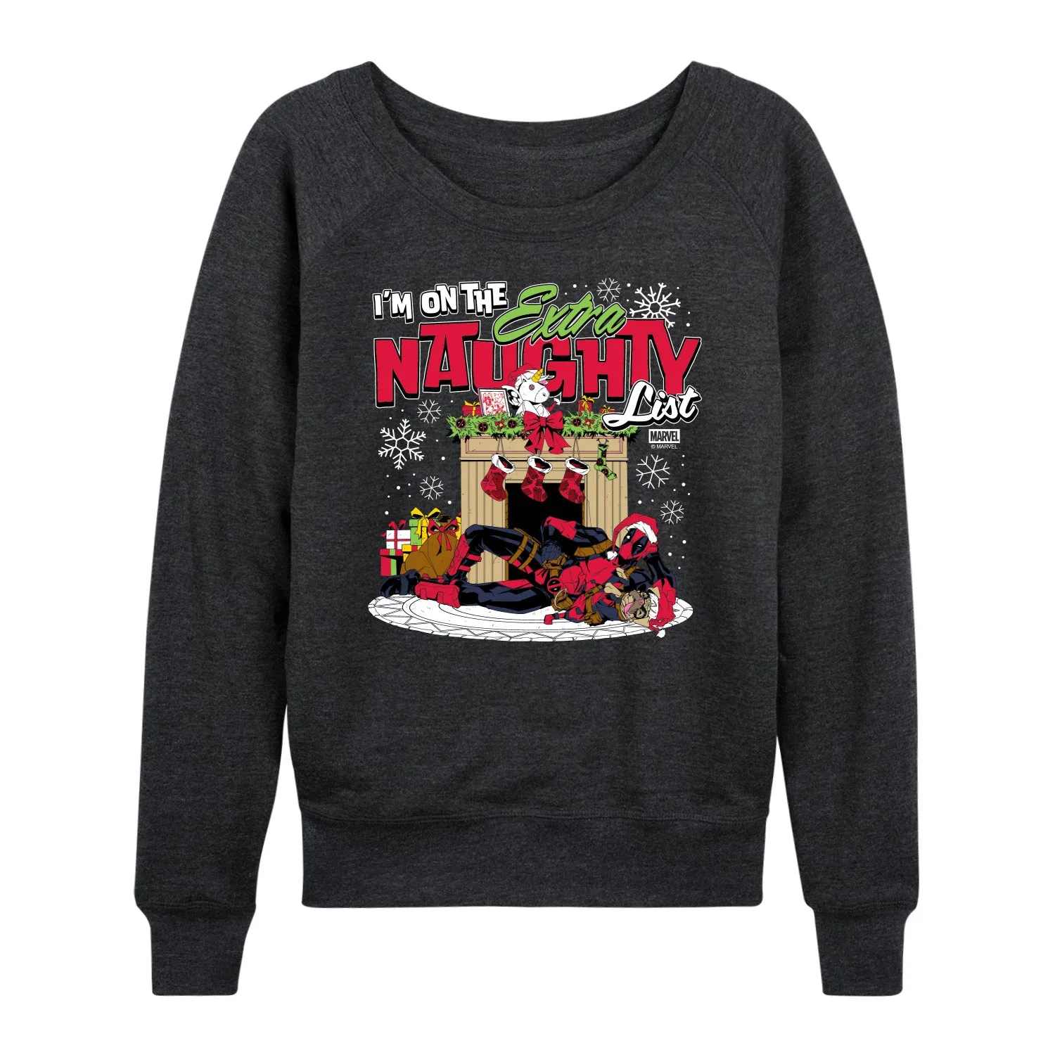 Marvel - Deadpool Extra Naughty - Women's French Terry Long Sleeve Pullover sold by Zulily product image thumbnail 2