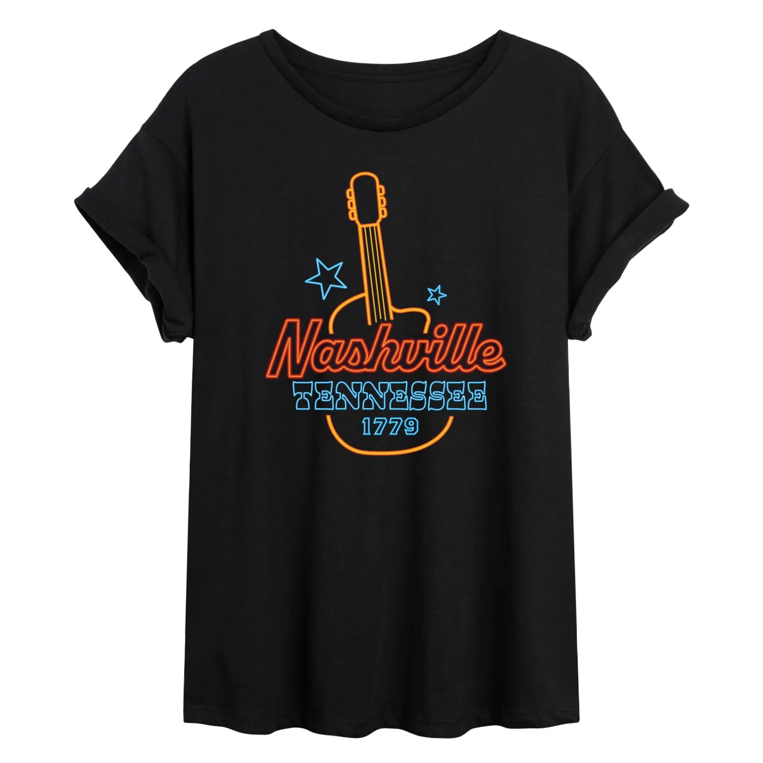 Instant Message - Nashville Neon Sign - Women's Oversized Graphic T-Shirt sold by Zulily