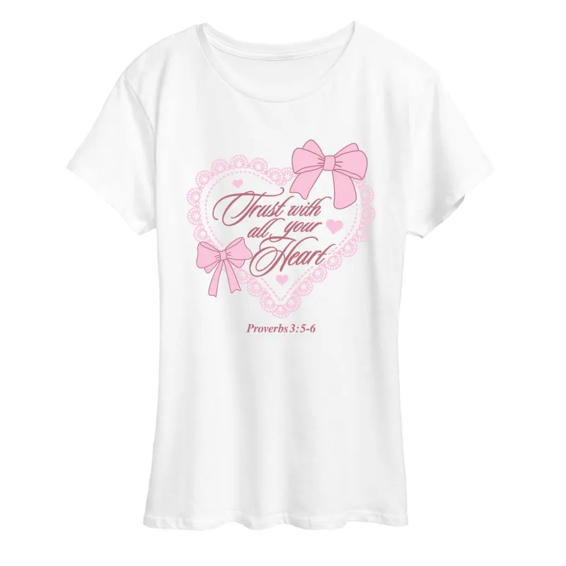 Instant Message - Trust With All Your Heart - Women's Short Sleeve Graphic T-Shirt sold by Zulily