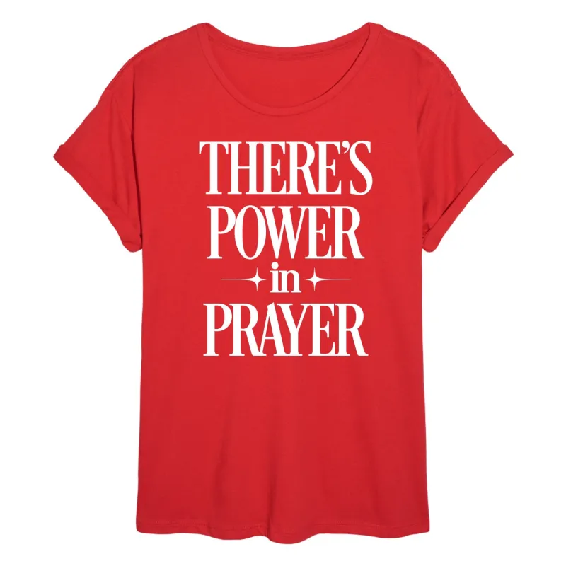 Instant Message - There's Power In Prayer - Women's Oversized Graphic T-Shirt sold by Zulily