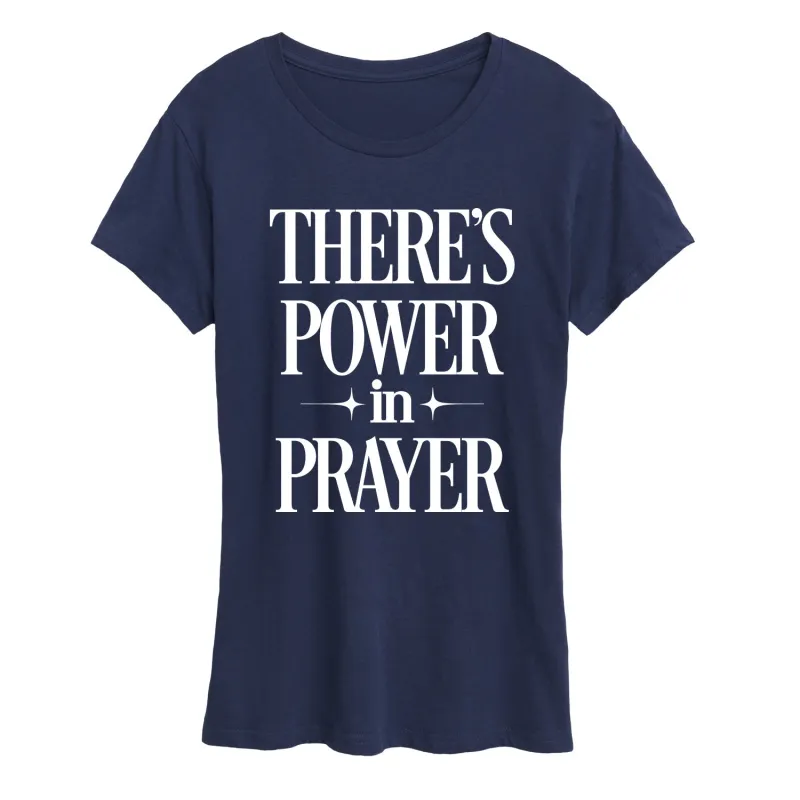 Instant Message - There's Power In Prayer - Women's Short Sleeve Graphic T-Shirt sold by Zulily