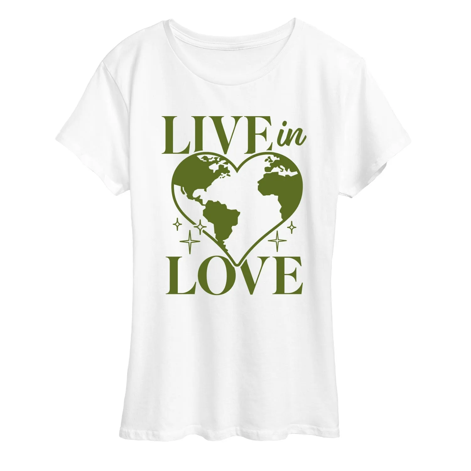 Instant Message - Live In Love - Women's Short Sleeve Graphic T-Shirt sold by Zulily product image thumbnail 3