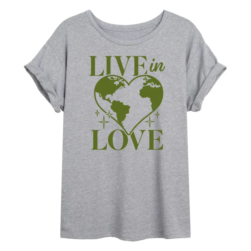 Instant Message - Live In Love - Women's Oversized Graphic T-Shirt sold by Zulily