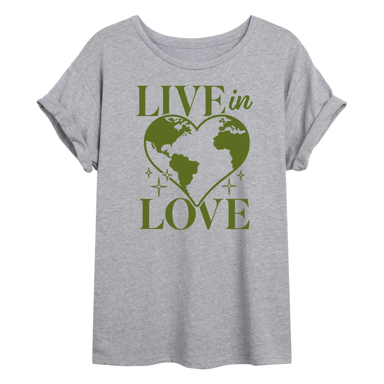 Instant Message - Live In Love - Women's Oversized Graphic T-Shirt sold by Zulily