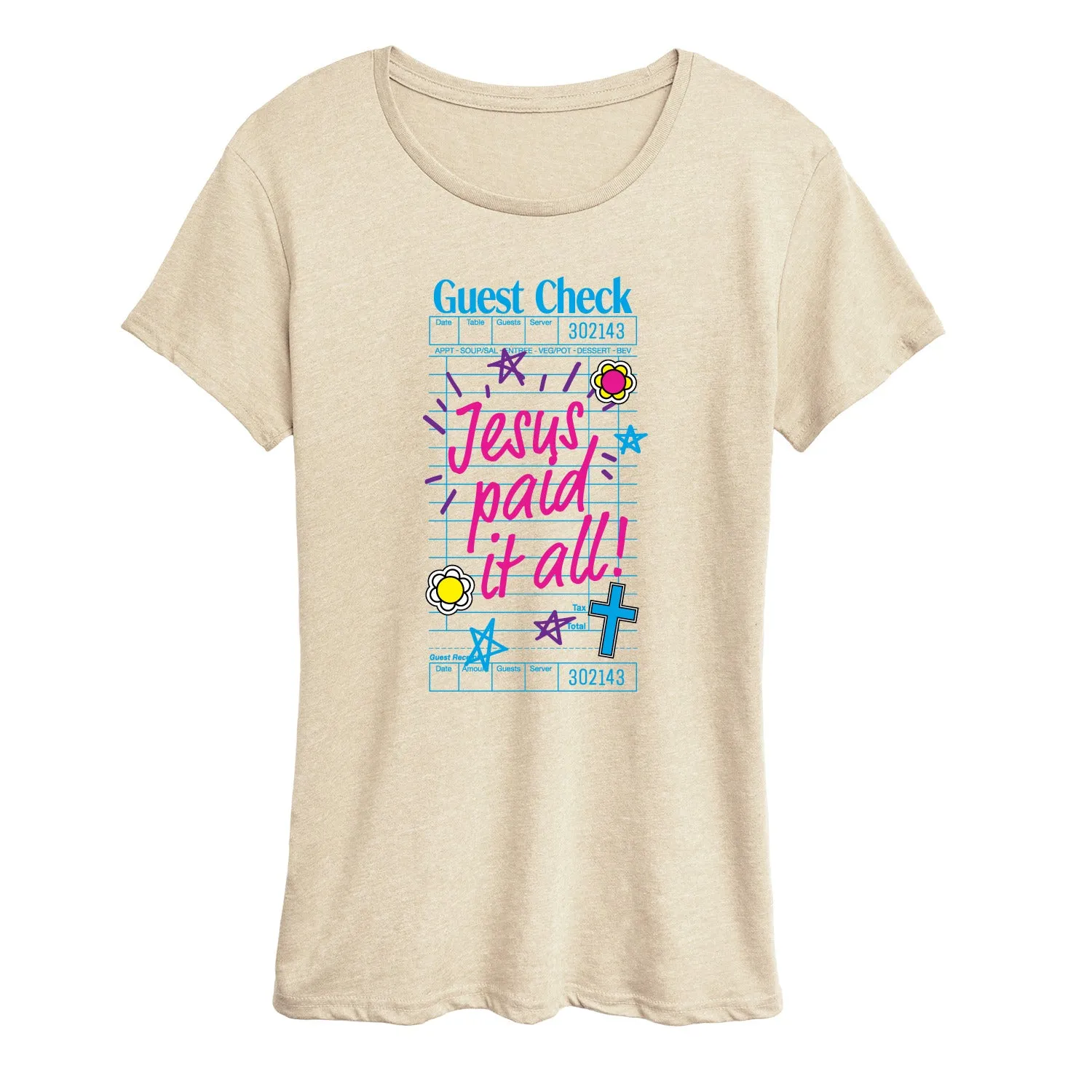 Instant Message - Jesus Paid It All - Women's Short Sleeve Graphic T-Shirt sold by Zulily product image thumbnail 2