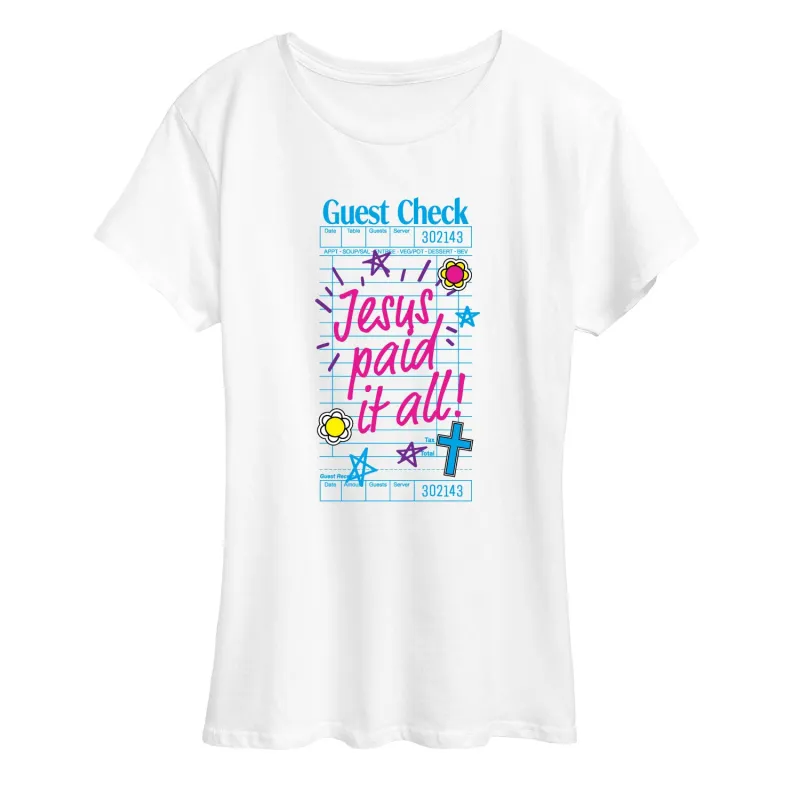 Instant Message - Jesus Paid It All  - Women's Short Sleeve Graphic T-Shirt made by Zulily