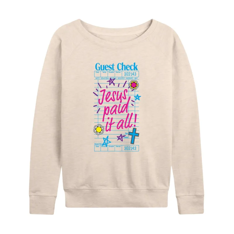 Instant Message - Jesus Paid It All - Women's French Terry Long Sleeve Pullover sold by Zulily