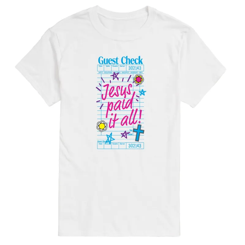 Instant Message - Jesus Paid It All  - Men's Short Sleeve Graphic T-Shirt sold by Zulily