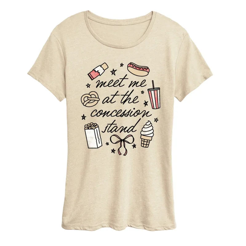 Instant Message - Meet Me Concession Stand - Women's Short Sleeve Graphic T-Shirt sold by Zulily