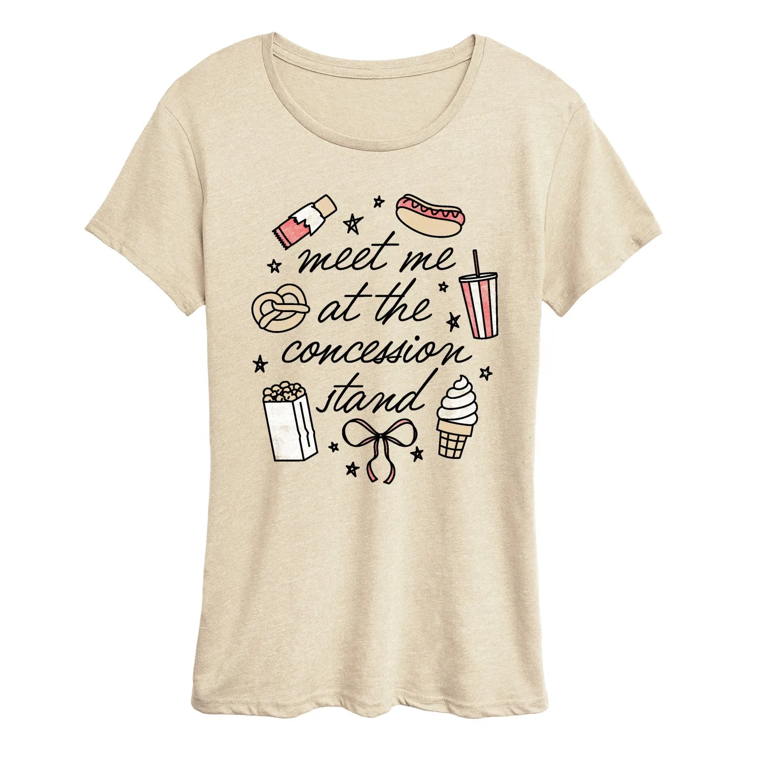 Instant Message - Meet Me Concession Stand - Women's Short Sleeve Graphic T-Shirt sold by Zulily