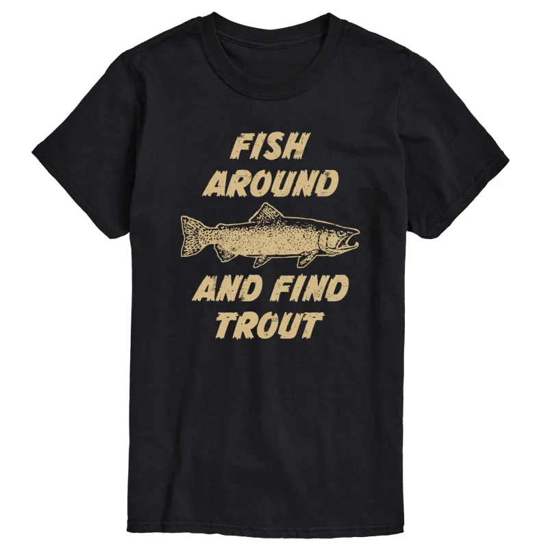 Instant Message - Fish Around - Men's Short Sleeve Graphic T-Shirt sold by Zulily