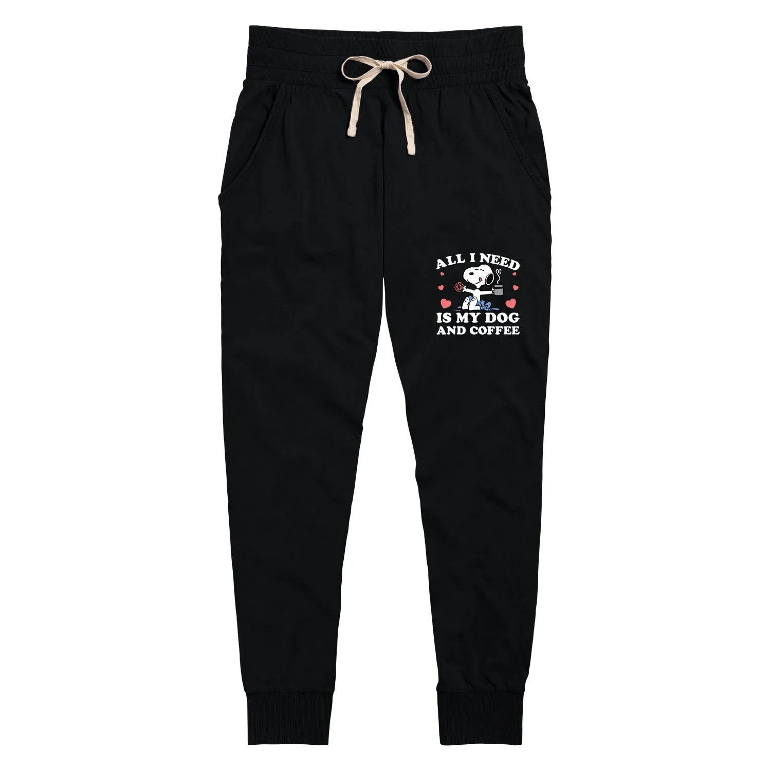 Peanuts - All I Need Is My Dog And Coffee - Women's Jersey Jogger Pant sold by Zulily