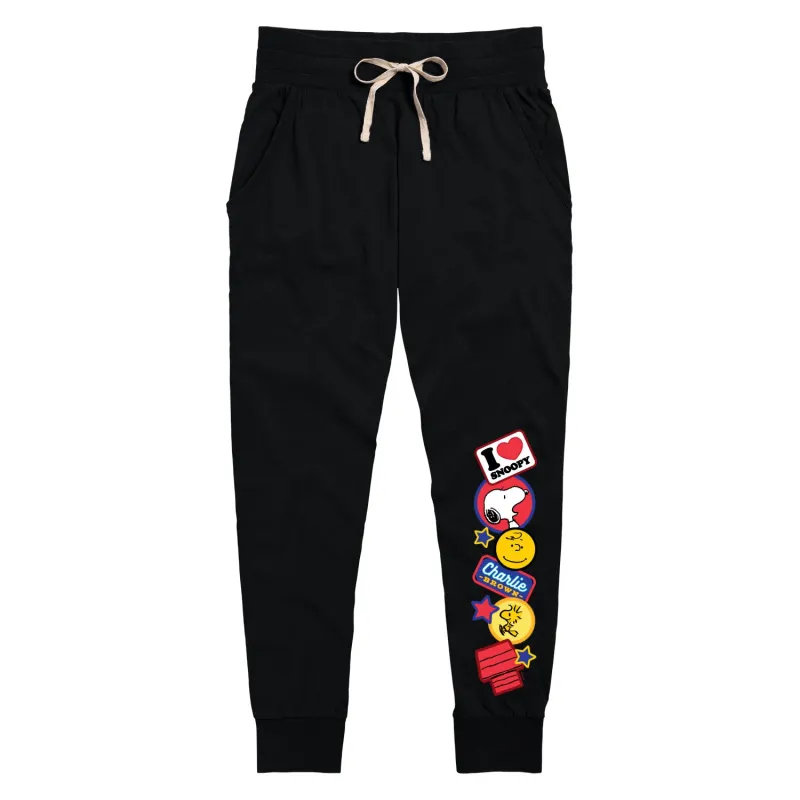 Peanuts - Snoop Charlie Wood Patches - Women's Jersey Jogger Pant sold by Zulily