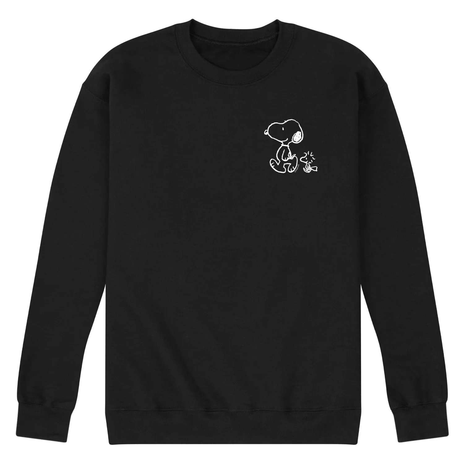 Peanuts - Snoopy Woodstock Walk White Ink - Men's Long Sleeve Crew Fleece Sweatshirt sold by Zulily product image thumbnail 2