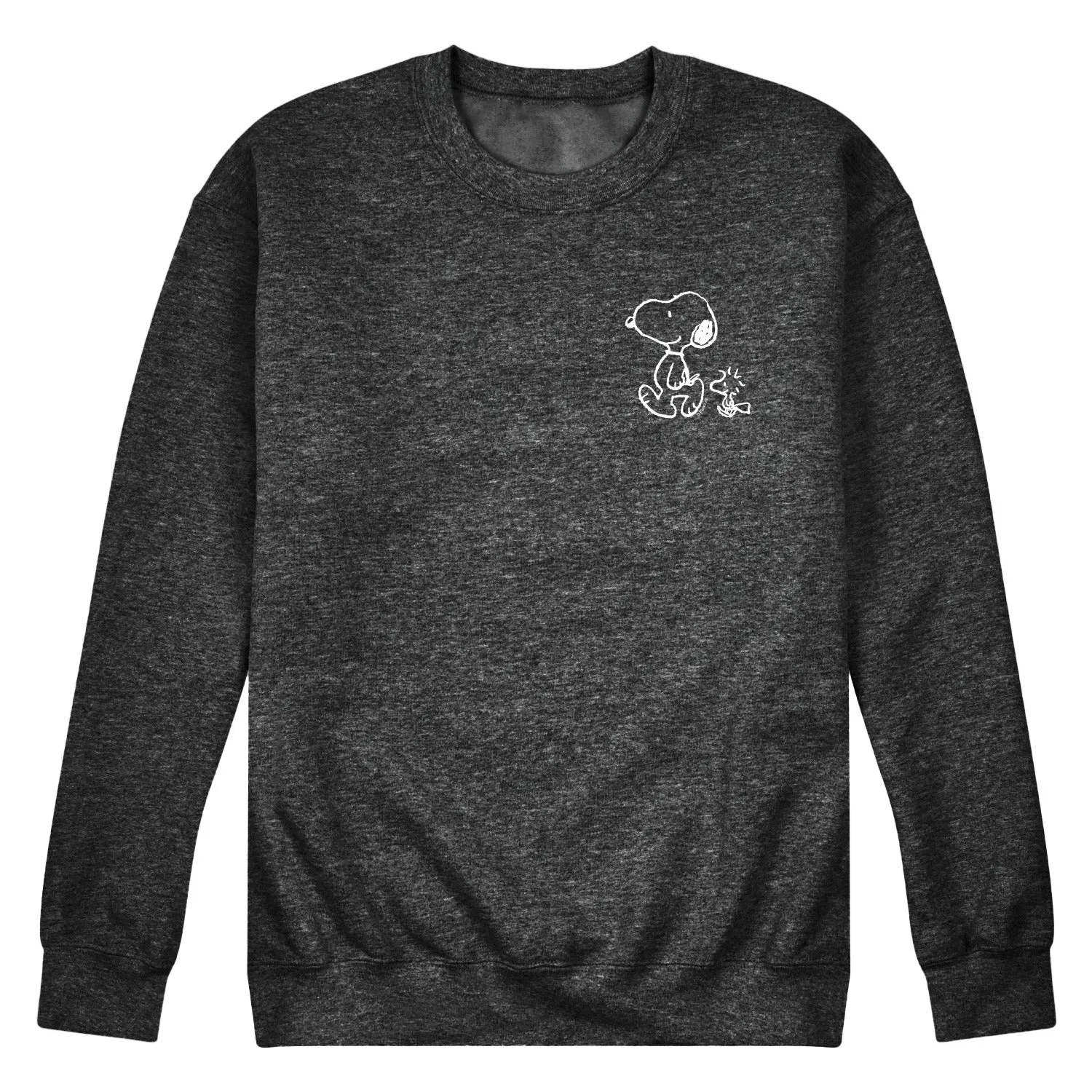 Peanuts - Snoopy Woodstock Walk White Ink - Men's Long Sleeve Crew Fleece Sweatshirt sold by Zulily product image thumbnail 3